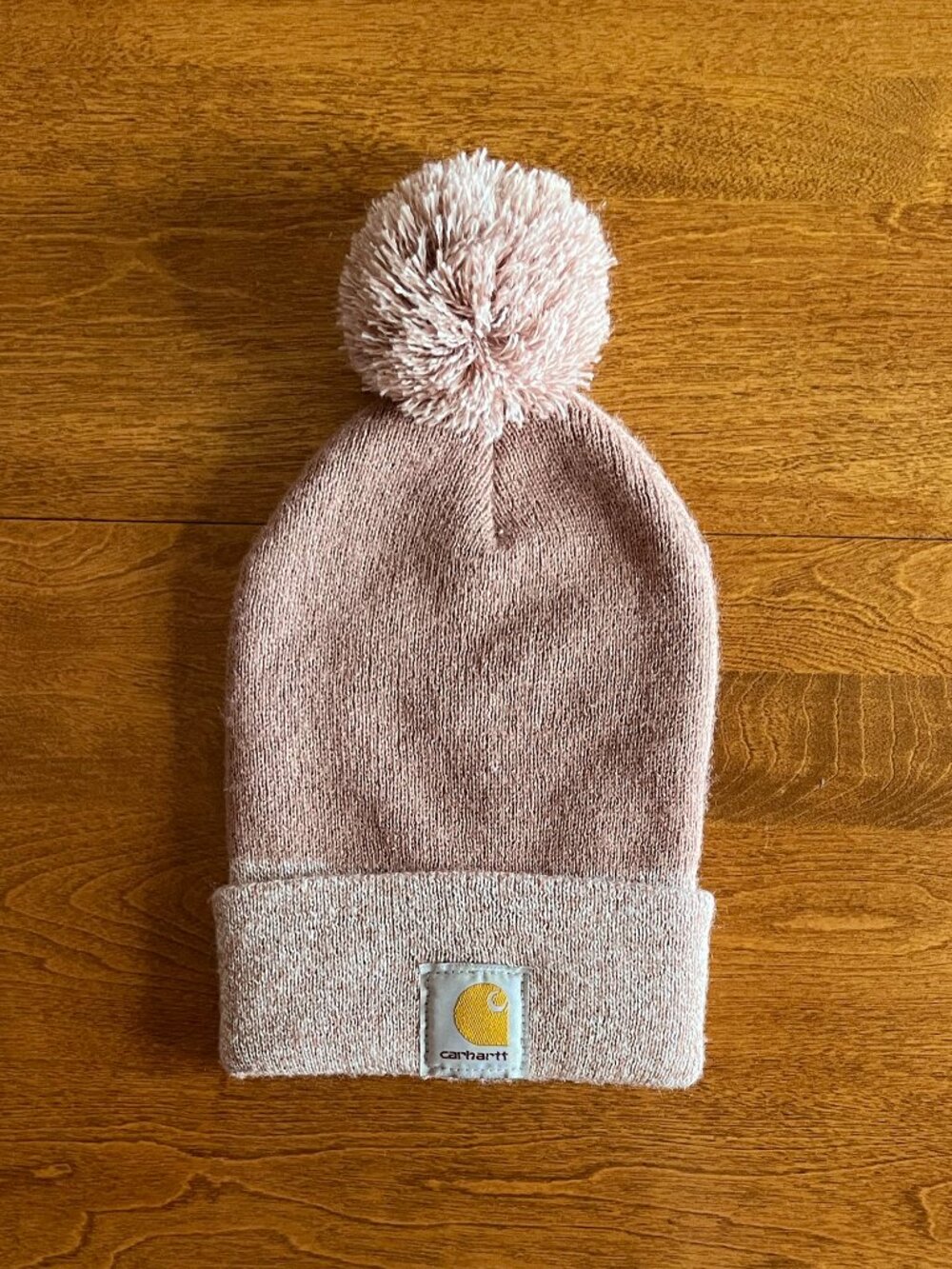 Carhartt rose pink pompom beanie